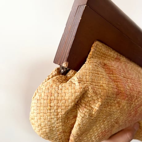 Wood Frame Clutch Bag