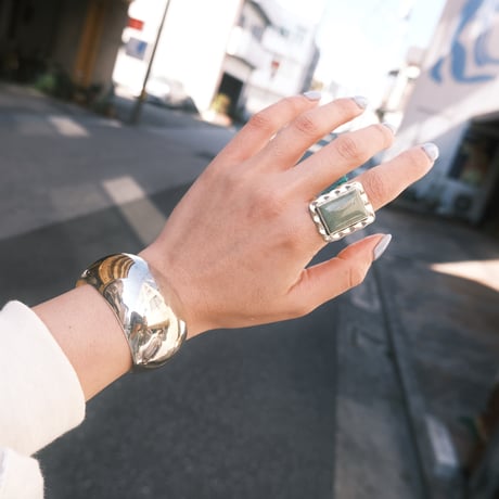 navajo / silver frame turquoise ring