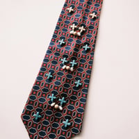 "繕う" collaboration beads embroidery necktie "cross motif"