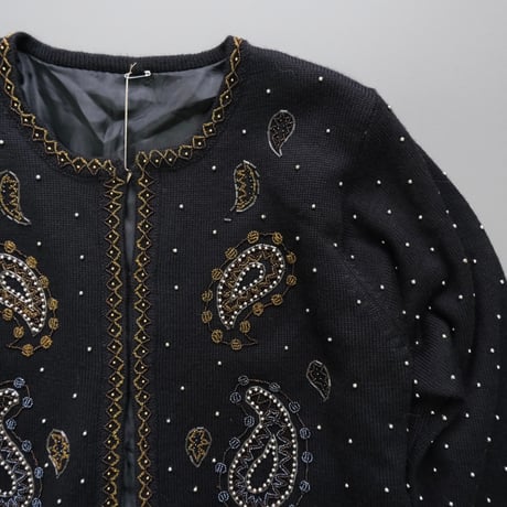 beaded embroidery cardigan