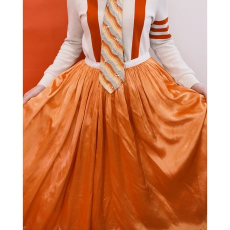 antique / satin × cotton skirt