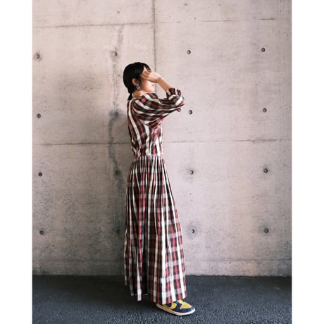 Tyrol dress "pink × check"