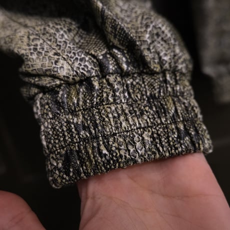 python pattern fake leather pants