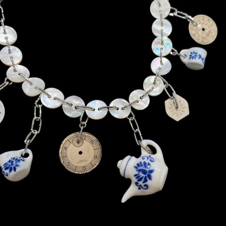 eski. original shell chain necklace "pot&cup"