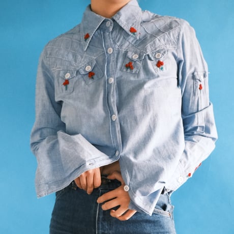 70s rose chambray shirt
