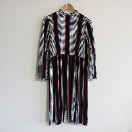 60s ~70s vintage gingham check dress