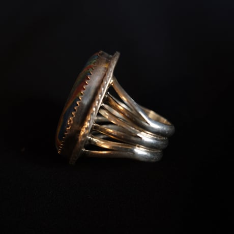 indian jewely "rainbow calsilica" ring