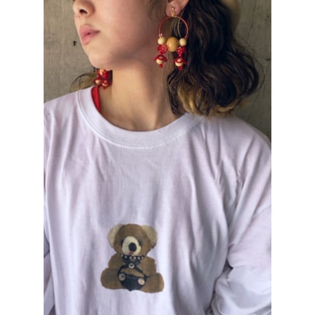 lili by seri / wood foop " red" / earring
