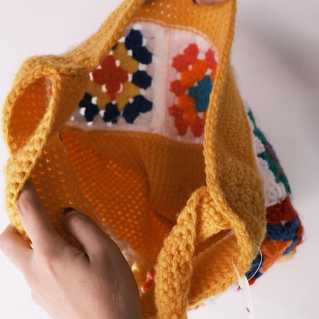 granny square knit shoulder bag