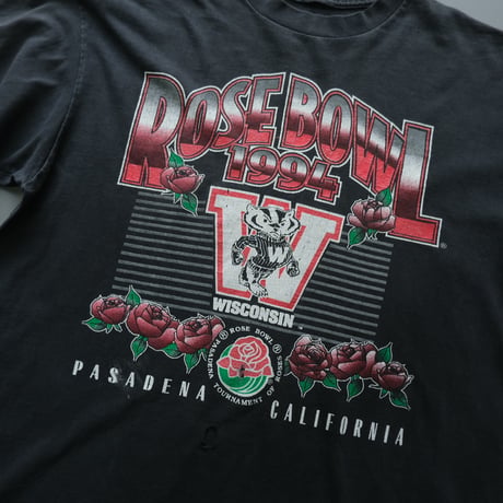 90's old print tee / black