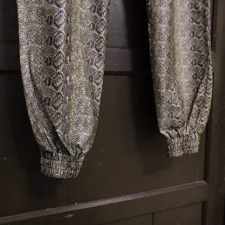 python pattern fake leather pants