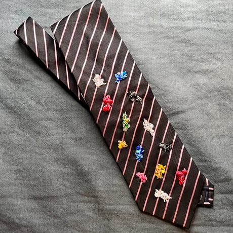 "繕う" collaboration beads embroidery necktie "colorful crystal"