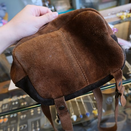 suède leather knapsack