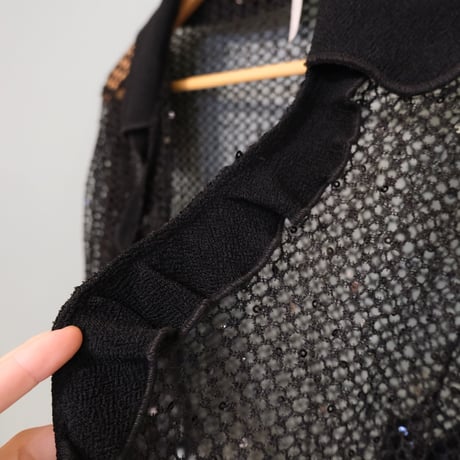 mesh cardigan with collar