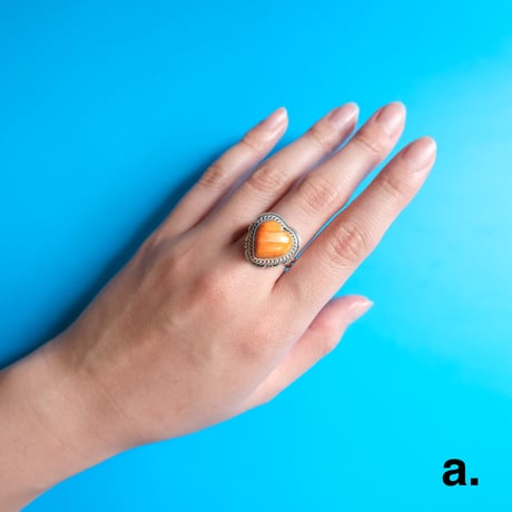 navajo / spiny oyster shell ♡ ring