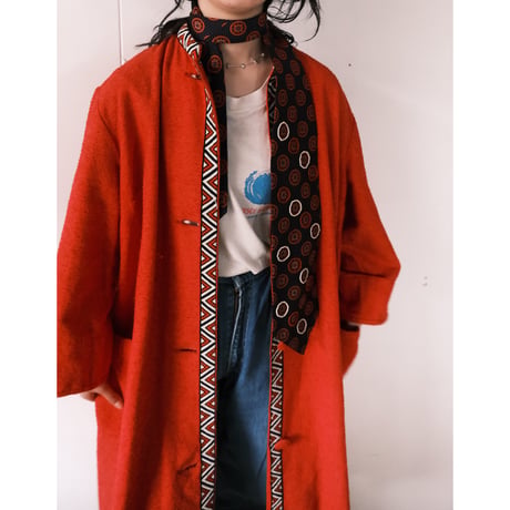 ethnic embroidery cotton coat “red”