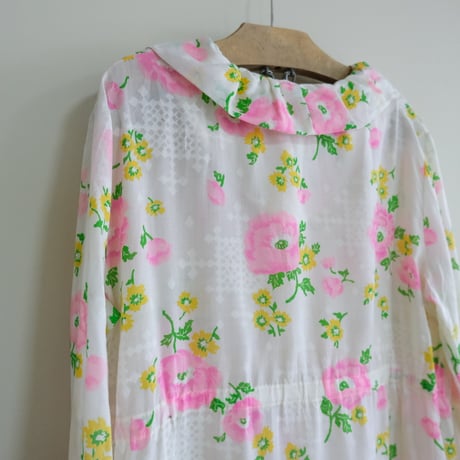 〜70's flower print frill dress