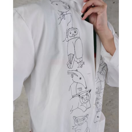 eski. × 画楽 / hand drawn coat