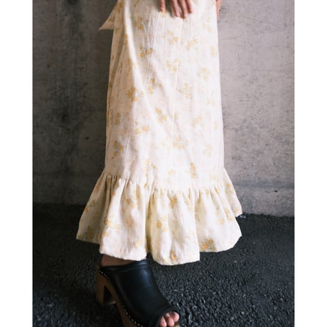 70's vintage / flower dress / yellow
