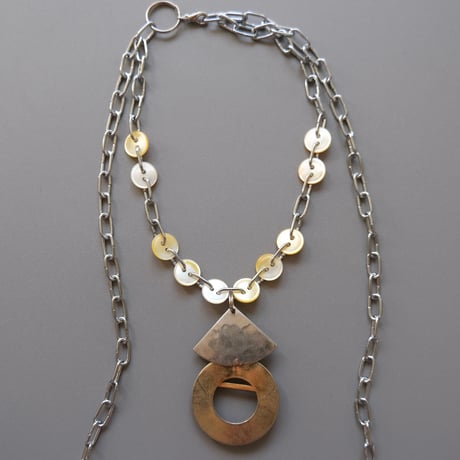eski. original shell chain necklace "△○"