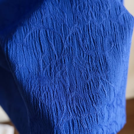 no-sleeve flower designed blue dress