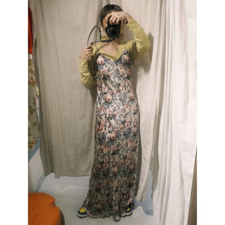 back cross design floral cami dress