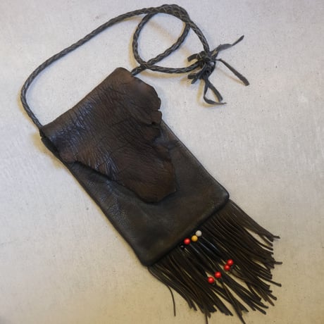 leather shoulder bag with fringe