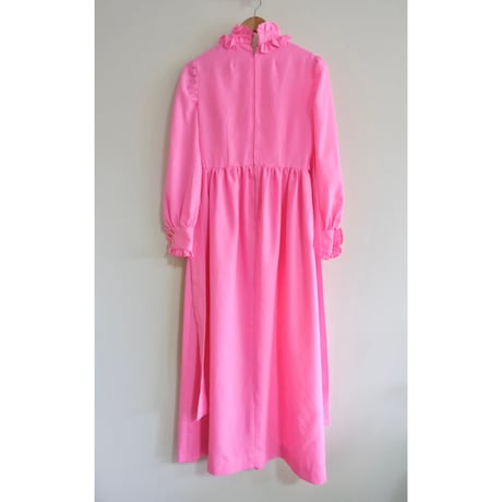 70s pink frill dress