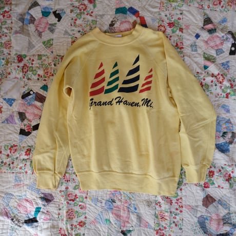〜80s / print sweat "yacht"