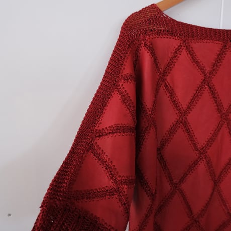 leather × crochet tops