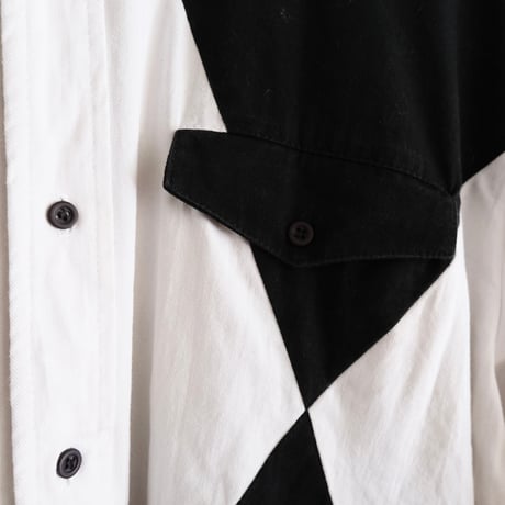 monotone stand collar shirt