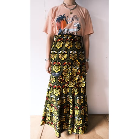 African batik wrap skirt
