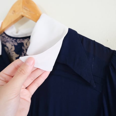 60 / see-through navy dress