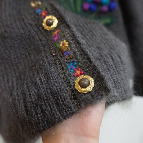 3D flower knit cardigan