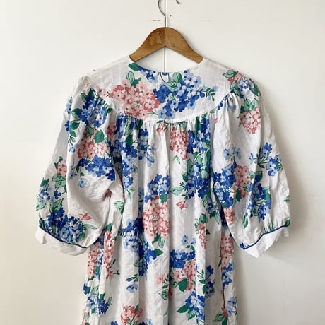 flower dress with big collar / made in USA