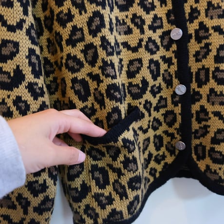 leopard knit cardigan