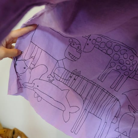 eski. × 画楽　hand paint antique linen shirt