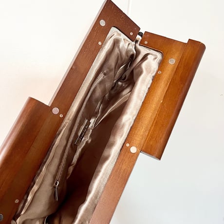 Wood Frame Clutch Bag