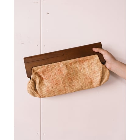 Wood Frame Clutch Bag