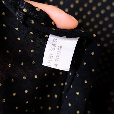 see-through dot frill blouse