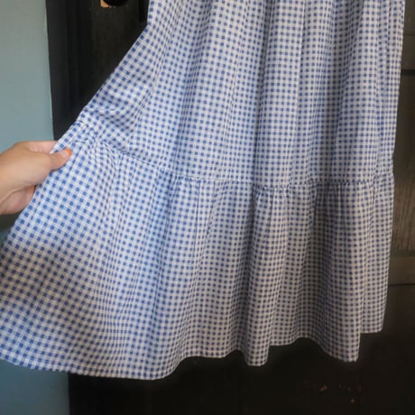 70s gingham check dress