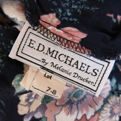rayon flower dress / navy