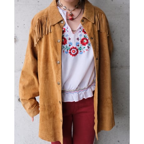 leather shirt with fringe