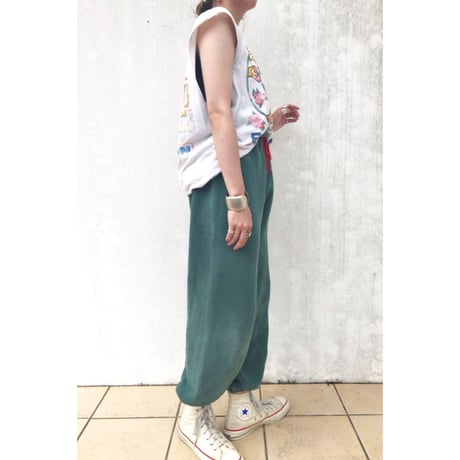 60s〜 unknown vintage / fade green sweat pants