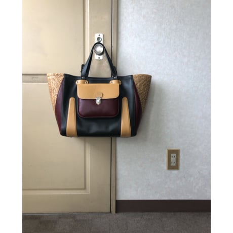 carven / leather × paper  basket  bag