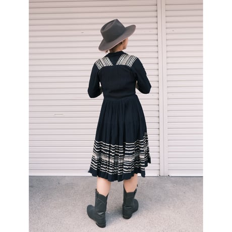 〜60s vintage dress / navy