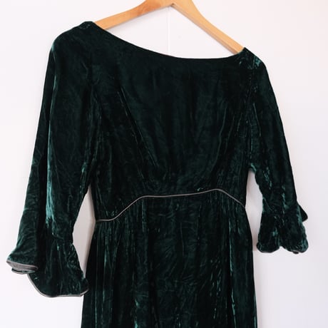 〜70s velours dress / green