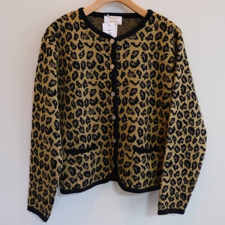 leopard knit cardigan