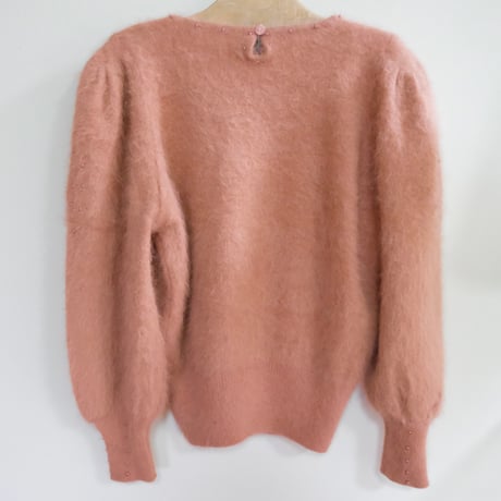 angora knit / salmon pink