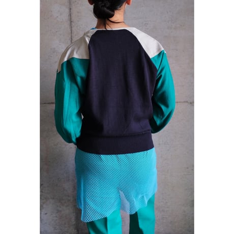 LANA VERGINE wool × “△” leather tops
